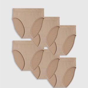 New Quince Smoothing Comfort High Waisted Bikini (6-Pack) Nude Sand Sz M